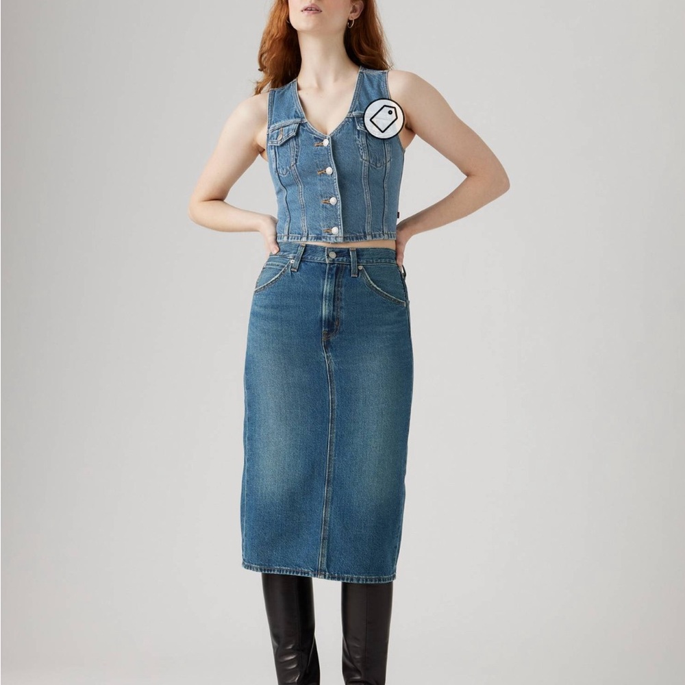 Levi’s High Rise Back Slit Denim Women's Jeans Skirt